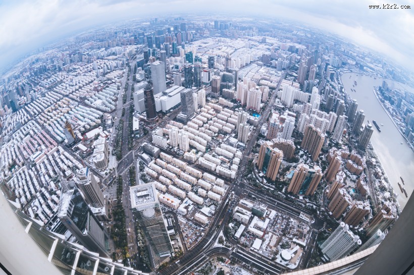 上海雨雪天气建筑风景图片