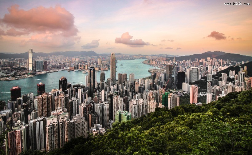 高楼大厦密集林立的香港图片