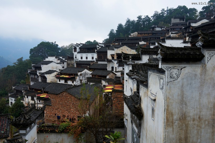 江西婺源篁岭晒秋风景图片