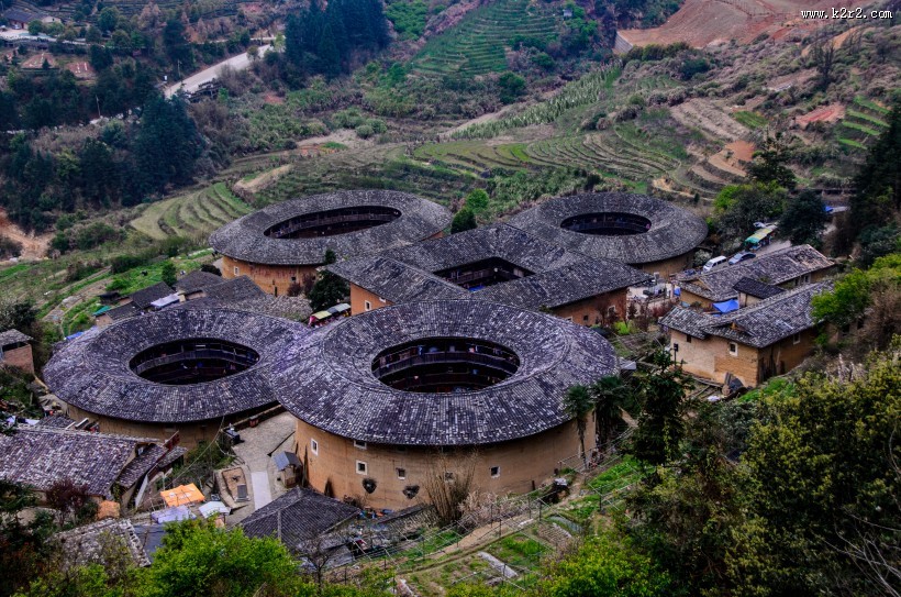 福建南靖田螺坑土楼群风景图片大全