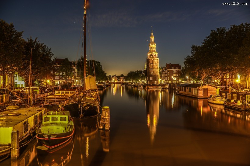荷兰阿姆斯特丹夜景图片