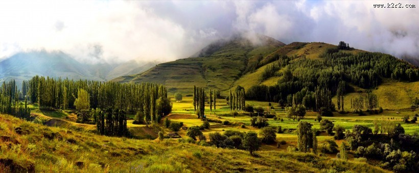 土耳其绿色山脉风景图片