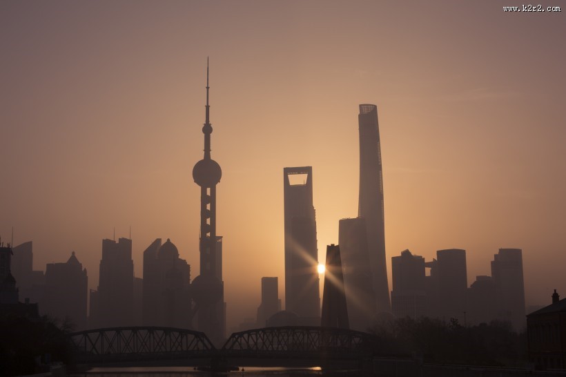 上海魔都的日出风景图片大全