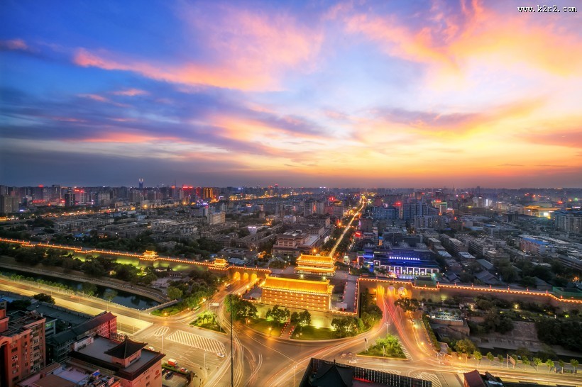 陕西西安城市夜景图片