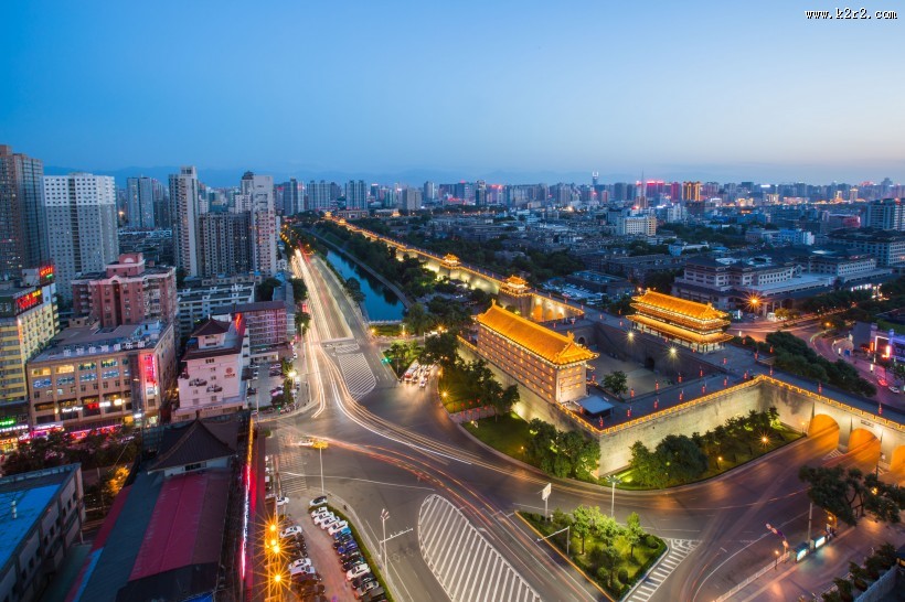 陕西西安城市夜景图片