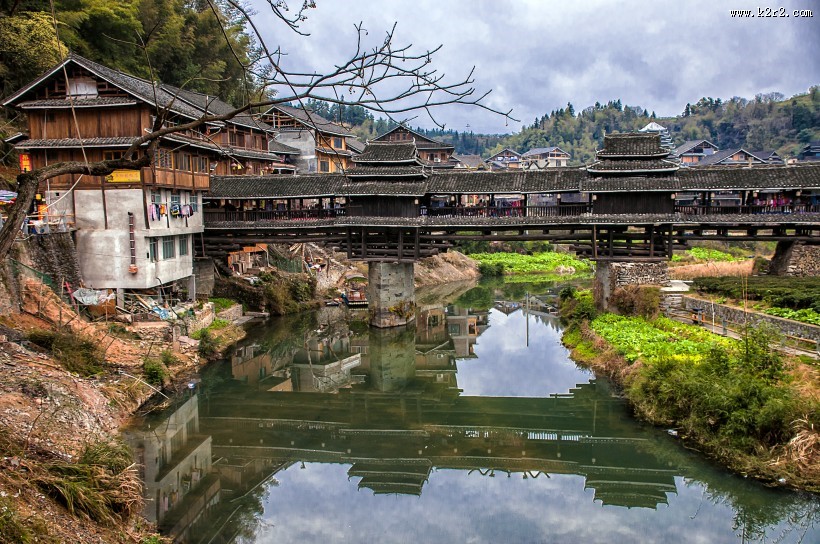 广西三江程阳风雨桥风景图片