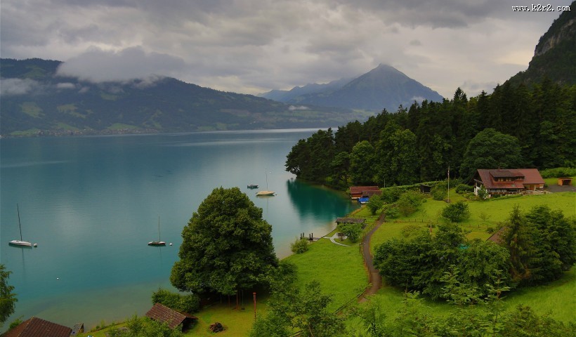 瑞士图恩湖风景图片