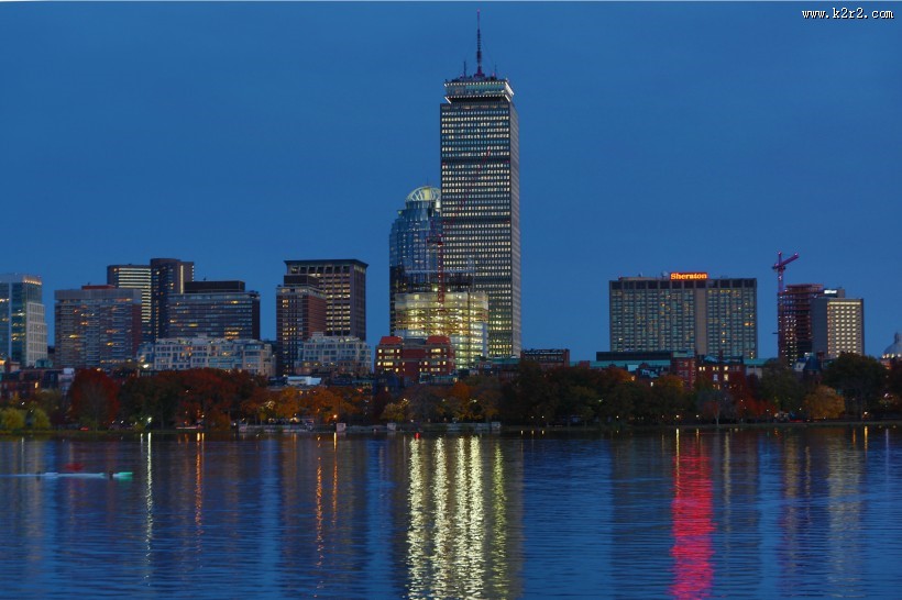 美国查尔斯河夜景图片