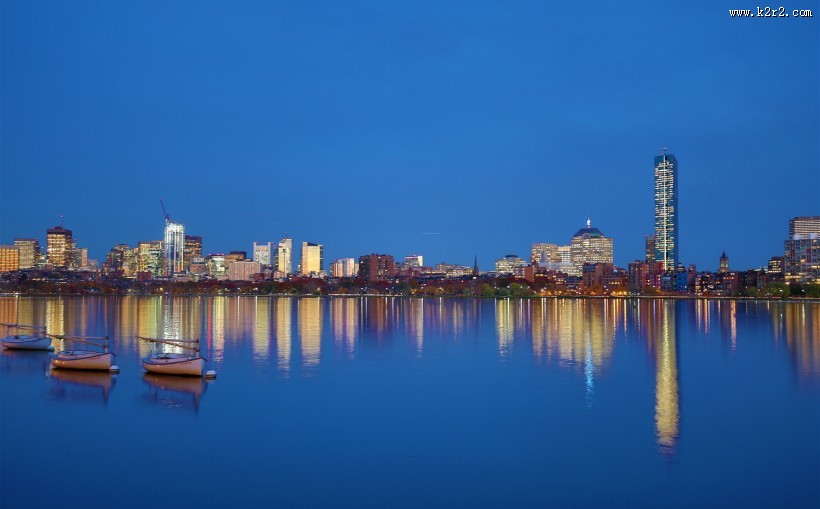 美国查尔斯河夜景图片