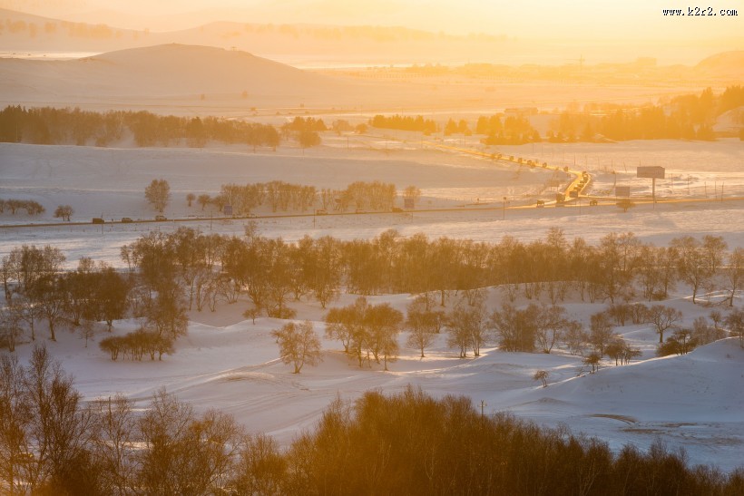 冬日坝上风景图片