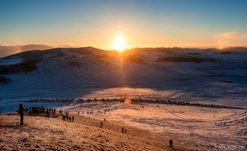 冬日坝上风景图片