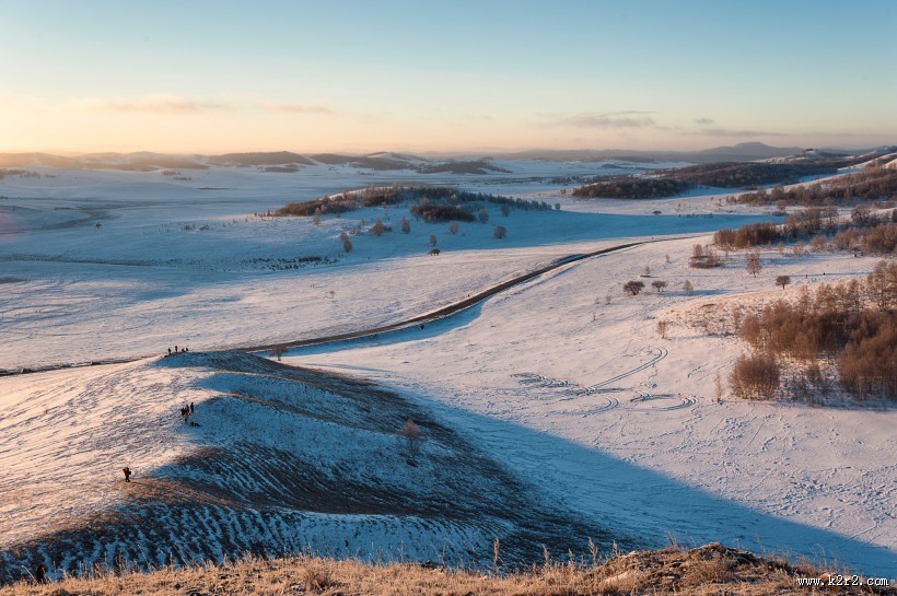 冬日坝上风景图片