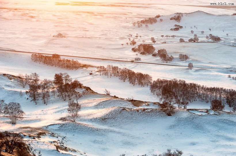 冬日坝上风景图片