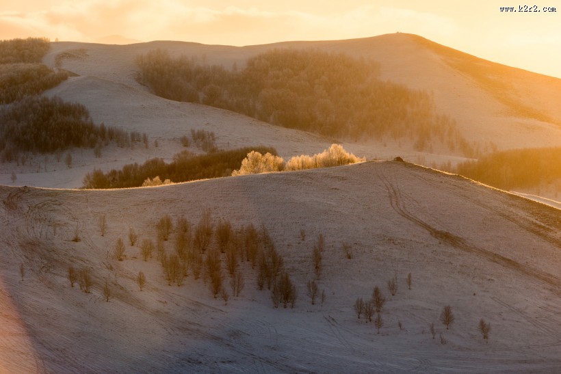 冬日坝上风景图片