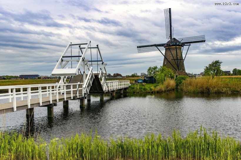 荷兰风车村风景图片