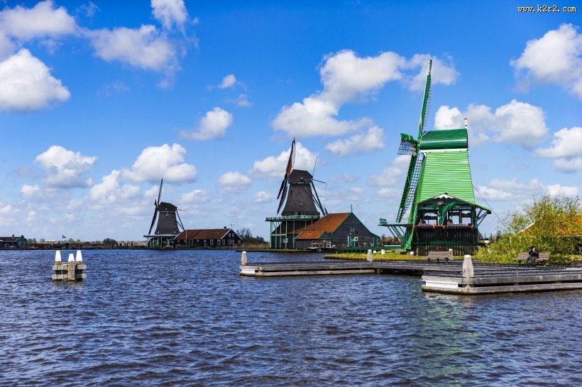 荷兰风车村风景图片