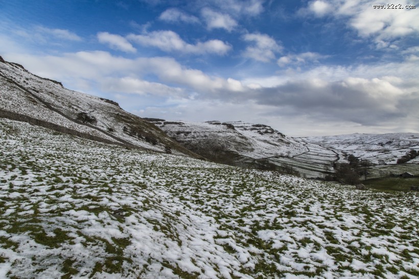 英格兰约克郡野外雪景图片