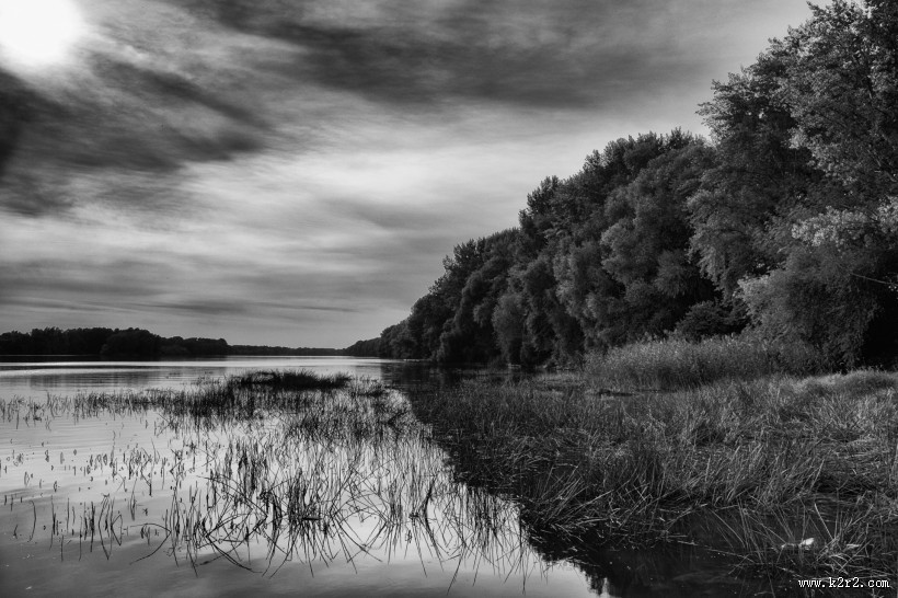 德国多瑙河日落风景图片
