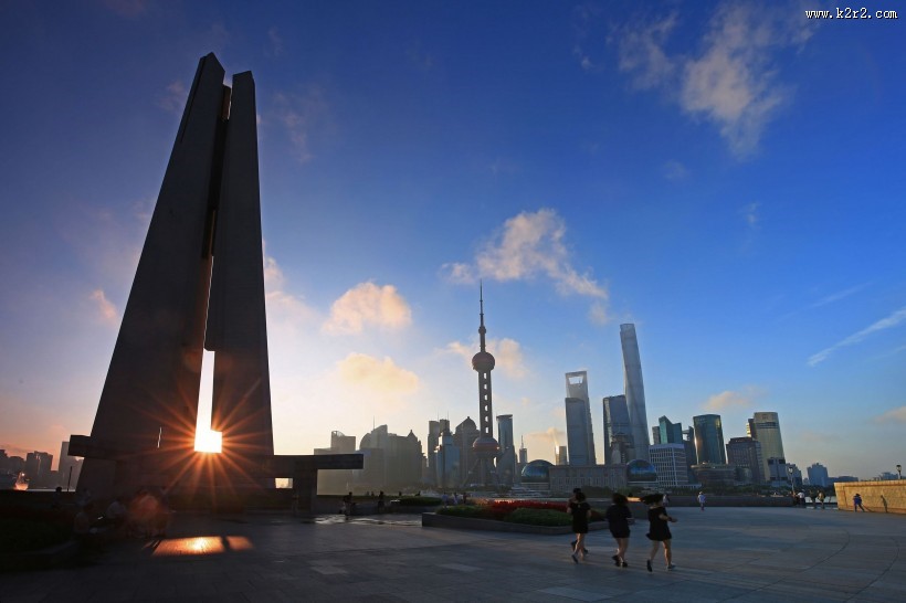 上海外滩的早晨风景图片