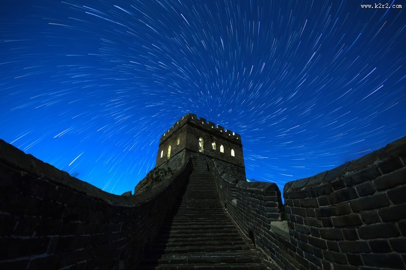 河北金山岭长城夜空图片