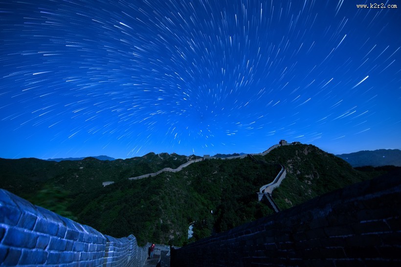河北金山岭长城夜空图片
