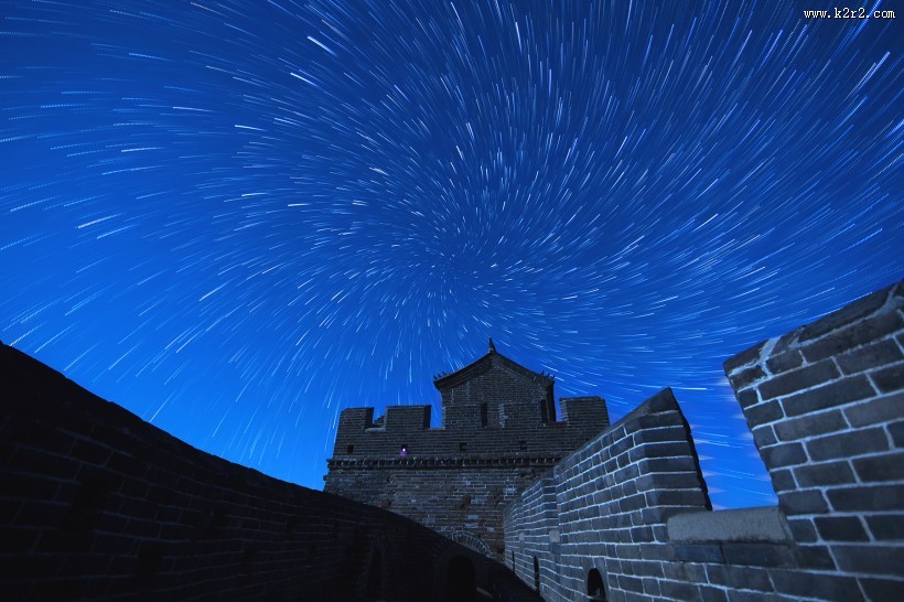 河北金山岭长城夜空图片