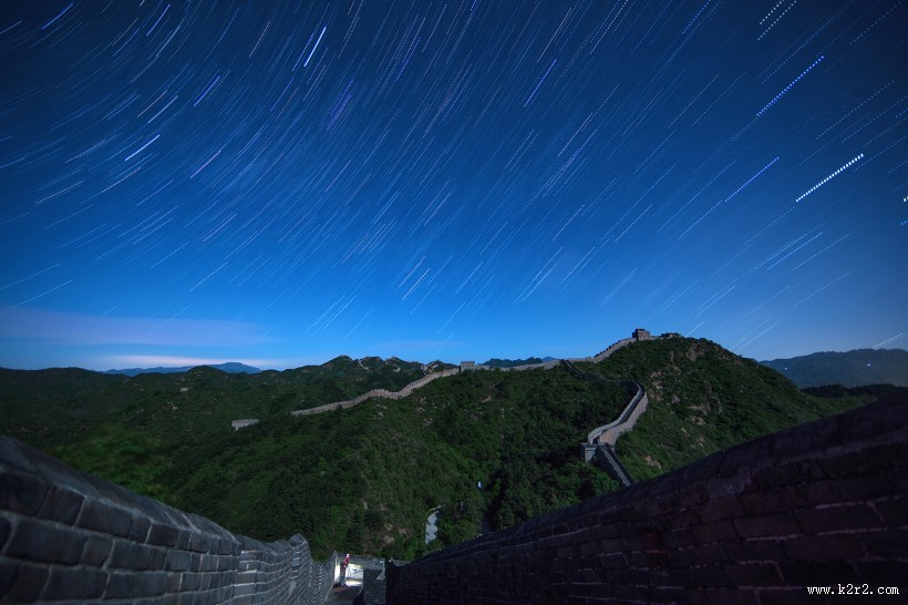 河北金山岭长城夜空图片