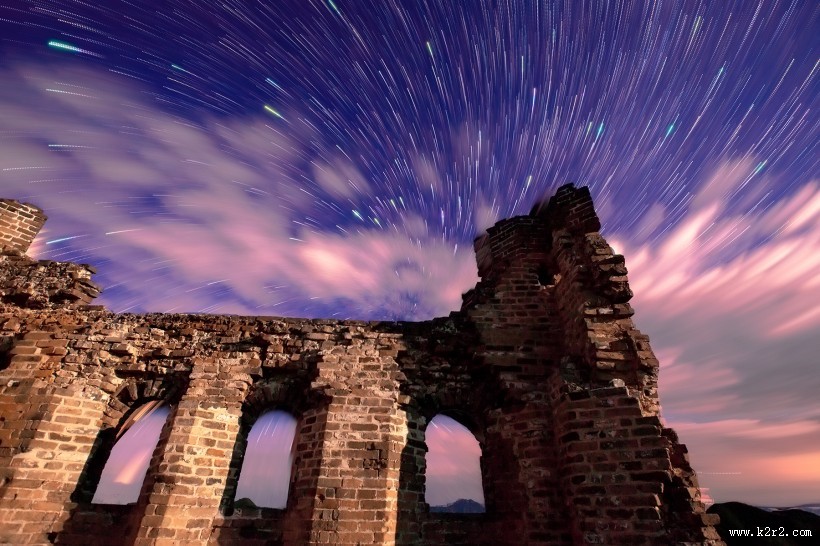 河北金山岭长城夜空图片