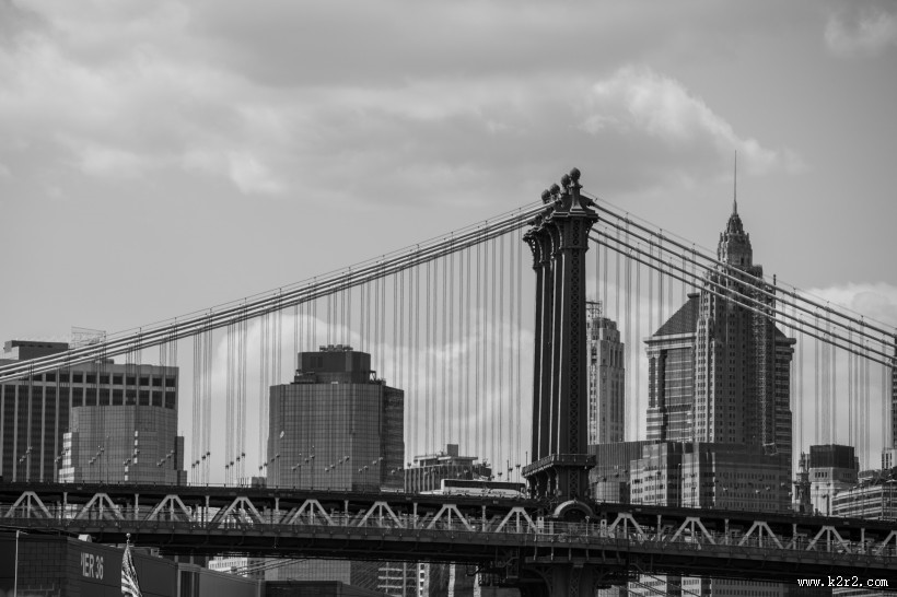 美国纽约曼哈顿大桥风景图片