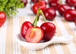 红色诱人樱桃图片