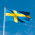 飘扬的瑞典国旗图片
