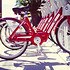 红色的自行车图片