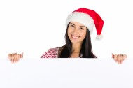 戴着圣诞帽的美女图片