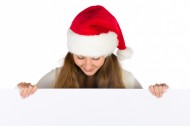 戴着圣诞帽的美女图片