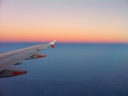 高空中的飞机机翼图片大全