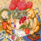 可爱卡通熊家居三联画图片