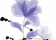 神秘紫色花朵三联画图片