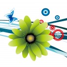 蓝色花朵三联画图片大全