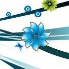 蓝色花朵三联画图片大全