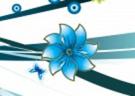 蓝色花朵三联画图片大全