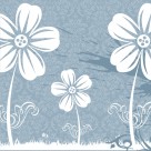 蓝色花朵三联画图片大全