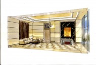 梁志天手绘福州项目大堂图片