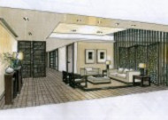武汉水岸星城室内手绘稿图片