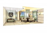 凯德置地佛山样板房b1手绘稿图片