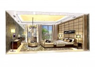 凯德置地佛山样板房b1手绘稿图片