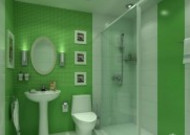 淡雅绿色卫生间设计图片