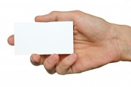 手拿空白名片的图片