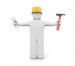 3D小人与锤子图片（500px左右小图）