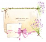 手绘丝带边框素材图片