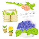 韩国手绘水彩花朵素材图片大全